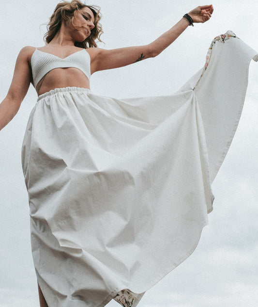 Long Elegant White Skirt