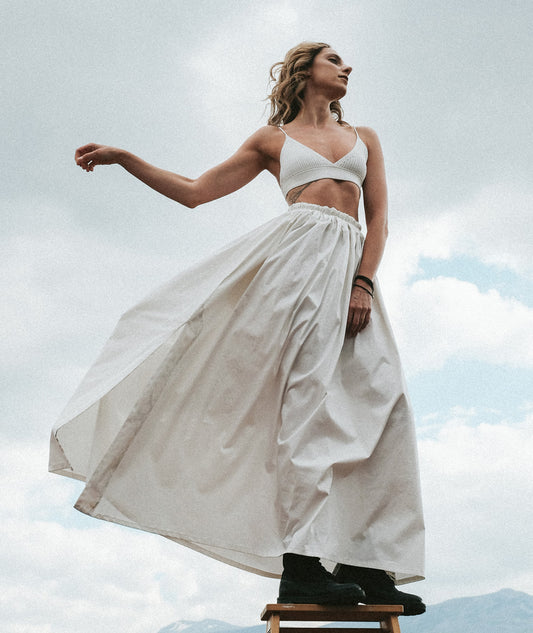 Long Elegant White Skirt